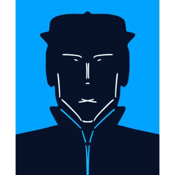 Цифровое искусство под названием "L'Homme Bleu - Comp…" - Jph Mugler, Подлинное произведение искусства, 2D Цифровая Работа