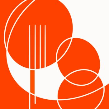 Arte digitale intitolato "Modern Art - Orange" da Jph Mugler, Opera d'arte originale, Lavoro digitale 2D