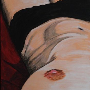 Peinture intitulée "femme-allongee-zoom" par Jean Philippe Dufau, Œuvre d'art originale, Acrylique