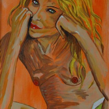 Painting titled "mag de face" by Jean Philippe Dufau, Original Artwork, Acrylic
