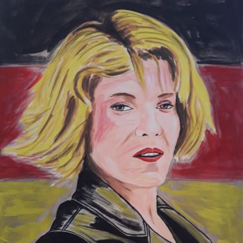 Malerei mit dem Titel "portrait-de-femme-1" von Jean Philippe Dufau, Original-Kunstwerk, Acryl