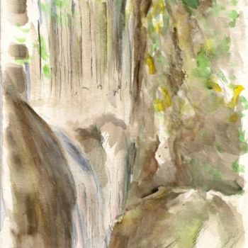 Drawing titled "La Cascade" by J.P. Glemein-Martinelli, Original Artwork