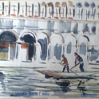 Drawing titled "Venise dans l'eau" by J.P. Glemein-Martinelli, Original Artwork