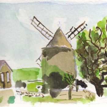 Dessin intitulée "le moulin d'Alphonse" par J.P. Glemein-Martinelli, Œuvre d'art originale