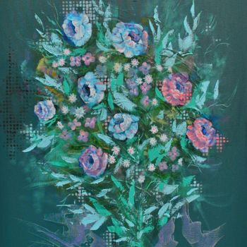 Malerei mit dem Titel ""Bouquet d'Hiver"" von Jean-Pierre Parée, Original-Kunstwerk, Acryl