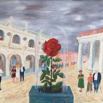 Peinture intitulée "La dernière Rose" par Jean-Pierre Vialle, Œuvre d'art originale