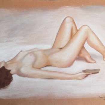 Printmaking titled "Lectrice endormie" by Jean-Pierre Vialle, Original Artwork