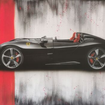 Painting titled "Monza sp2" by Jrbrush, Original Artwork, Airbrush Mounted on Wood Stretcher frame