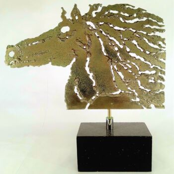 Скульптура под названием "Ironhorse" - José Rezende, Подлинное произведение искусства, Металлы