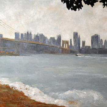 Painting titled "NEW YORK SOUS LA PL…" by Renand, Original Artwork, Oil