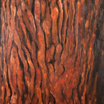 Malerei mit dem Titel "Ecorce de Pin paras…" von Renand, Original-Kunstwerk, Öl Auf Keilrahmen aus Holz montiert
