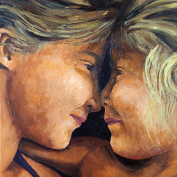 Peinture intitulée "Les deux soeurs, th…" par Renand, Œuvre d'art originale, Huile
