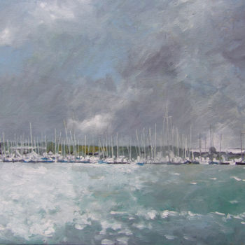 Painting titled "port d'Irlande" by Jacques Segui, Original Artwork, Oil