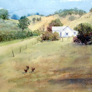 Pittura intitolato "Australian Landscape" da Jutta Smarsinski, Opera d'arte originale
