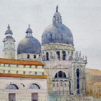 Malerei mit dem Titel "Santa Maria della S…" von Jutta Smarsinski, Original-Kunstwerk, Aquarell