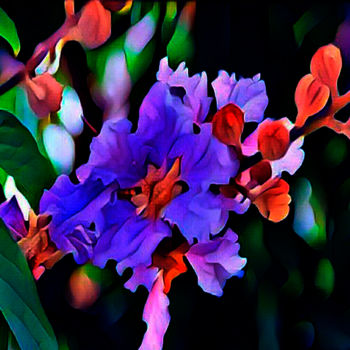 Photographie intitulée "blue flowers" par Jose Americo Jsilvares, Œuvre d'art originale, Photographie numérique