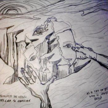 Drawing titled "the pieces" by Justin Singh, Original Artwork