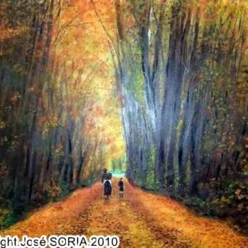 Pintura intitulada "Promenade aux bois" por Jose Soria, Obras de arte originais, Óleo