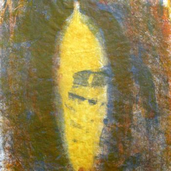 Painting titled "yellow bottle" by June Stapleton, Original Artwork, Oil