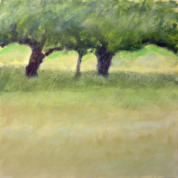 Ζωγραφική με τίτλο "under the trees" από June Stapleton, Αυθεντικά έργα τέχνης, Ακρυλικό