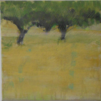 Pintura intitulada "yellow earth" por June Stapleton, Obras de arte originais, Acrílico