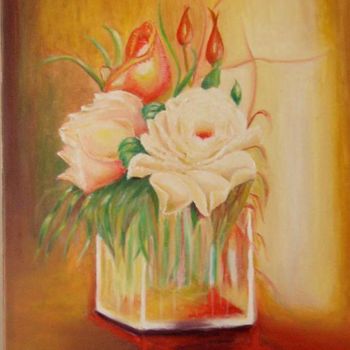 Painting titled "Rosas" by J.Terra, Original Artwork