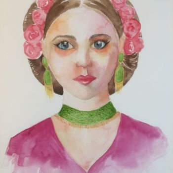 "Indian girl" başlıklı Tablo Juliana Birrento tarafından, Orijinal sanat, Suluboya