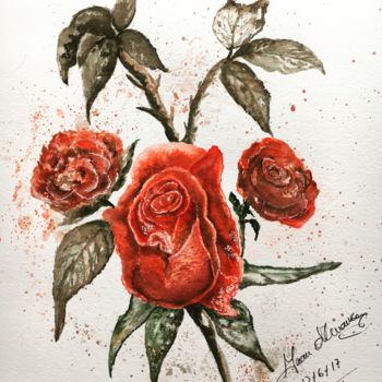 绘画 标题为“Roses” 由Almanzart, 原创艺术品, 水彩