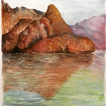 「The lake¡」というタイトルの絵画 Almanzartによって, オリジナルのアートワーク, 水彩画