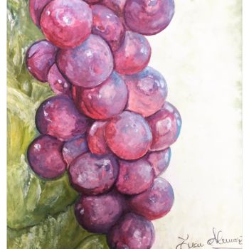 Pittura intitolato "Red Grapes" da Almanzart, Opera d'arte originale, Acquarello