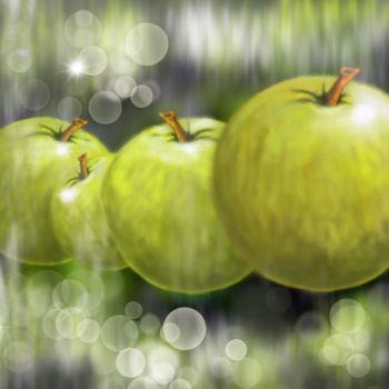 Painting titled "Apple" by Almanzart, Original Artwork, Other