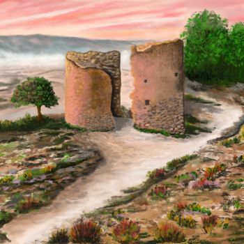 Картина под названием "Ruins" - Almanzart, Подлинное произведение искусства