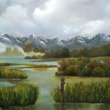 Painting titled "The reeds" by Almanzart, Original Artwork, Oil