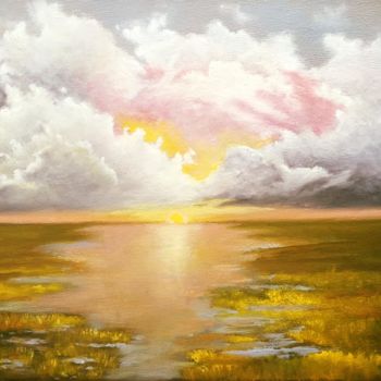 Painting titled "sunset." by Almanzart, Original Artwork, Oil