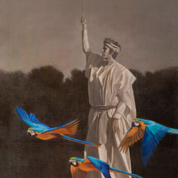 Pittura intitolato "Vuelo raso" da Juan Álvarez Cebrián, Opera d'arte originale, Olio Montato su Telaio per barella in legno