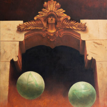 Malerei mit dem Titel "De la A a la Z." von Juan Álvarez Cebrián, Original-Kunstwerk, Öl Auf Holzplatte montiert