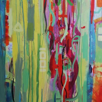 Painting titled "Lines and colors th…" by Juan Carlos Lopez, Original Artwork, Acrylic