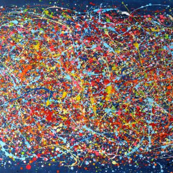 Картина под названием "Blue Space" - Juan José Garay, Подлинное произведение искусства, Акрил Установлен на Деревянная рама…