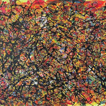 Картина под названием "Red Darkness of Pas…" - Juan José Garay, Подлинное произведение искусства, Акрил Установлен на Деревя…