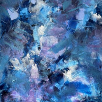 Malerei mit dem Titel "Blue Stellar 002" von Juan José Garay, Original-Kunstwerk, Acryl Auf Karton montiert