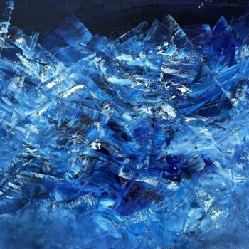Peinture intitulée "BLUE COSMIC 01" par Juan José Garay, Œuvre d'art originale, Huile Monté sur Autre panneau rigide