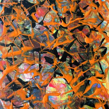 Painting titled "Orange" by Juan José Garay, Original Artwork, Acrylic Mounted on Other rigid panel