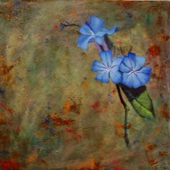 Peinture intitulée "Flores azules" par Juan José Molina Gallardo, Œuvre d'art originale, Huile