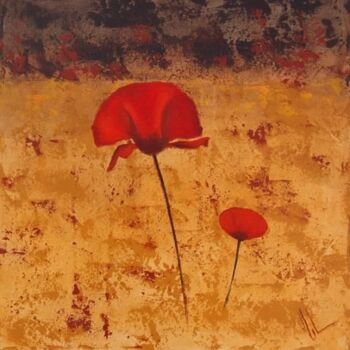 Painting titled "Amapolas" by Juan José Molina Gallardo, Original Artwork, Oil