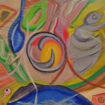 Painting titled "CIRCULAIRE" by Juan Luis Gandulfo, Original Artwork, Acrylic Mounted on Wood Stretcher frame