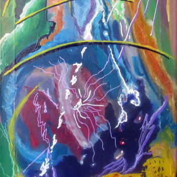 Painting titled "ASTRAL" by Juan Luis Gandulfo, Original Artwork, Acrylic Mounted on Wood Stretcher frame