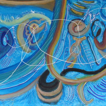 Painting titled "AZUL 2" by Juan Luis Gandulfo, Original Artwork, Acrylic Mounted on Wood Stretcher frame