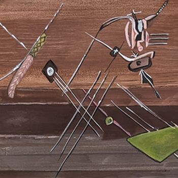 「RAYOS Y TORMENTAS」というタイトルの絵画 Juan Luis Gandulfoによって, オリジナルのアートワーク, アクリル ウッドストレッチャーフレームにマウント