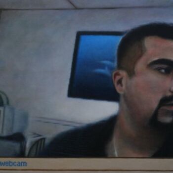 Painting titled "Get a Webcam (Jesus…" by Juan Pablo Genda, Original Artwork
