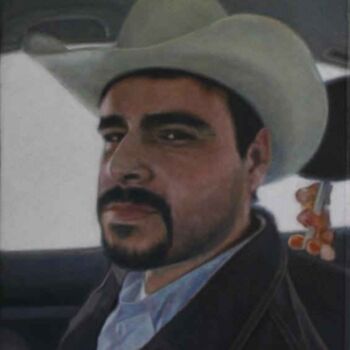 Painting titled "Close-up Cowboy (Jo…" by Juan Pablo Genda, Original Artwork